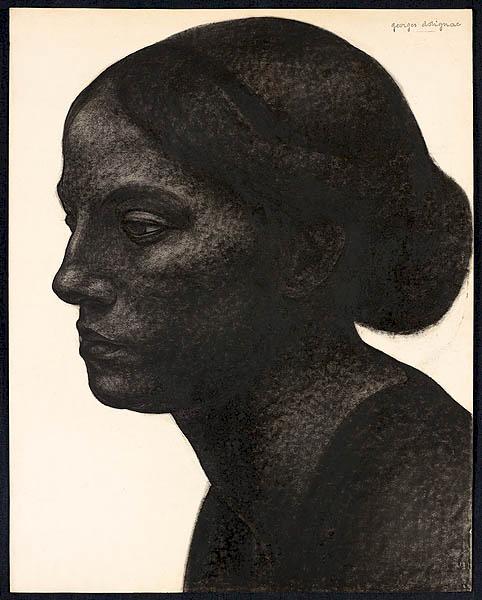 Portrait of a woman with bun (Dorignac, c. 1913)