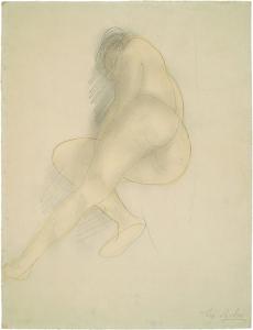 Femme nue allongée, vue de dos (Rodin, c.1900)