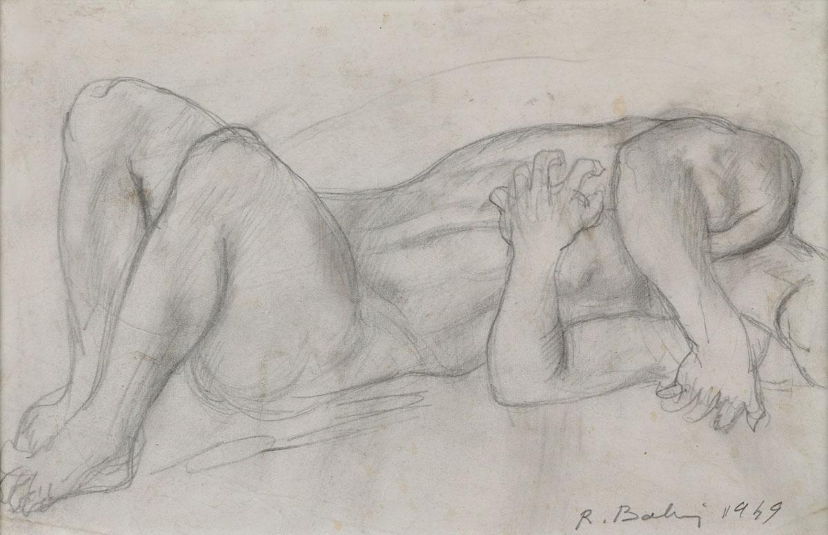Homme allongé, crispé (Babin, 1949)